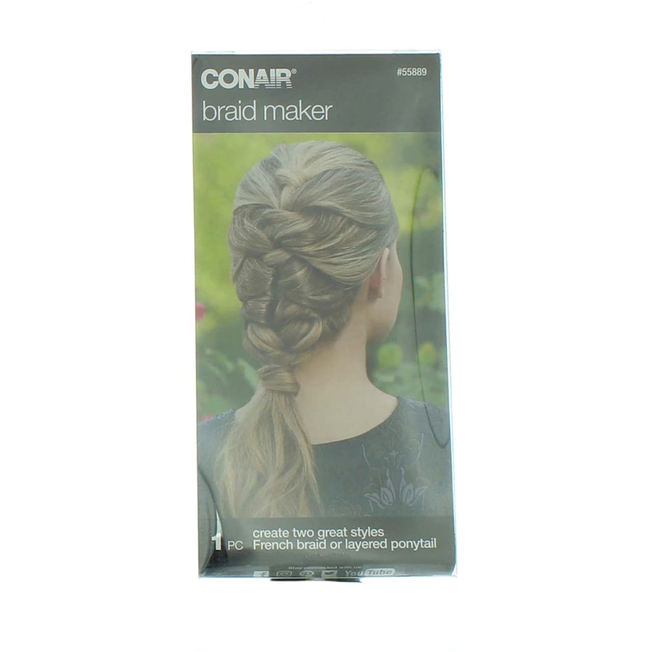 Conair Braid Maker Kit - 1 Piece Hair Styling Tool for Perfect Braids at Home or Salon | DIY Hair Accessories for Women & Girls