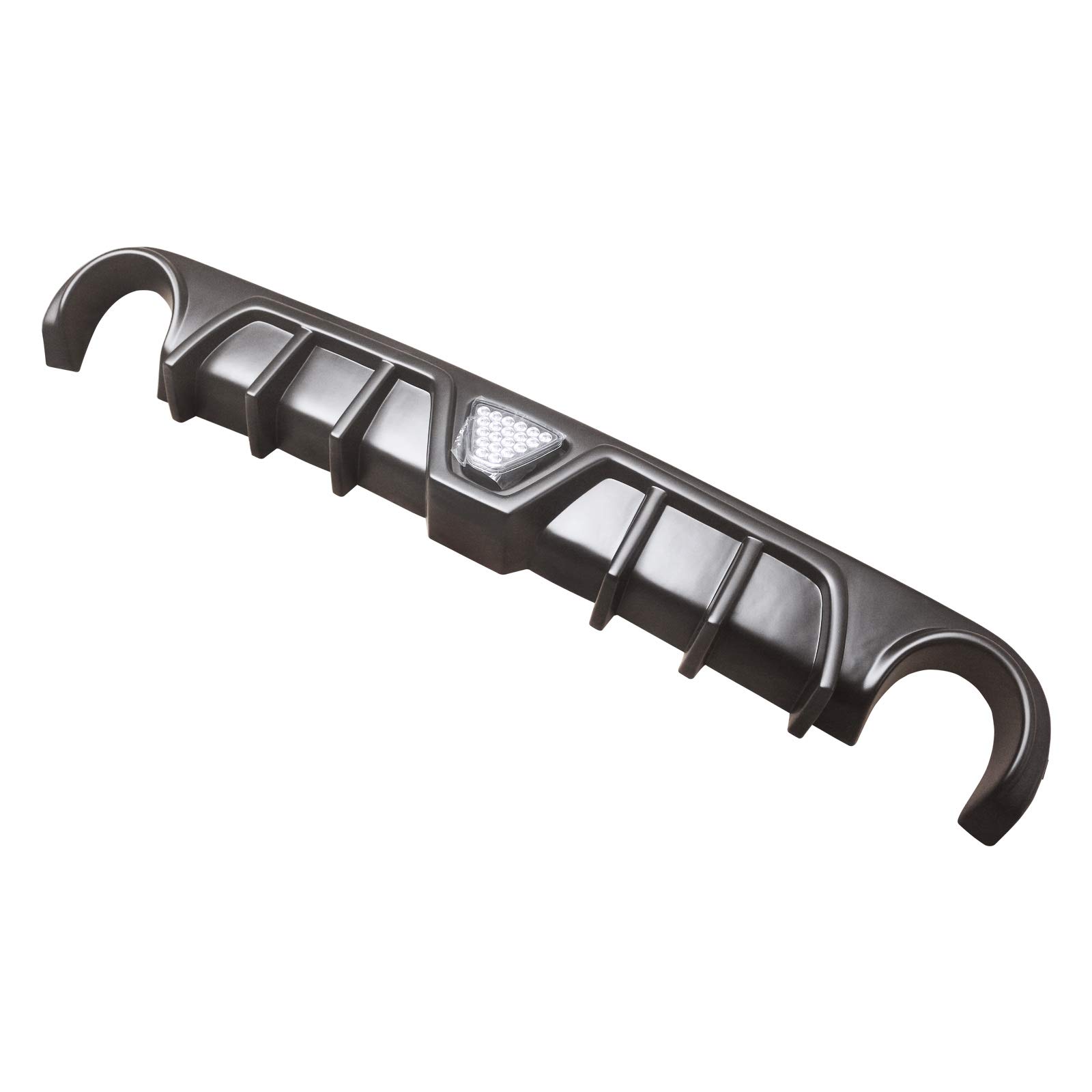 NINTE Rear Diffuser for 2012-2014 Chrysler 300 SRT8 | Real LED Light | Shark Fin Design | PP Matte Black Lower Bumper Lip | Enhances Aerodynamics & Style for Street Racing & Car Shows