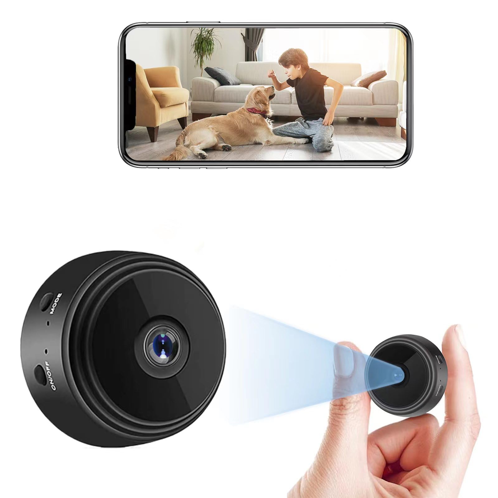 YATIME Mini Wireless WiFi HD 1080P Security Camera - Indoor Home Surveillance, Baby Monitor & Pet Camera with Night Vision, Motion Detection & Smartphone App | Perfect for Home Security, Baby Monitoring, Pet Watching & Office Surveillance