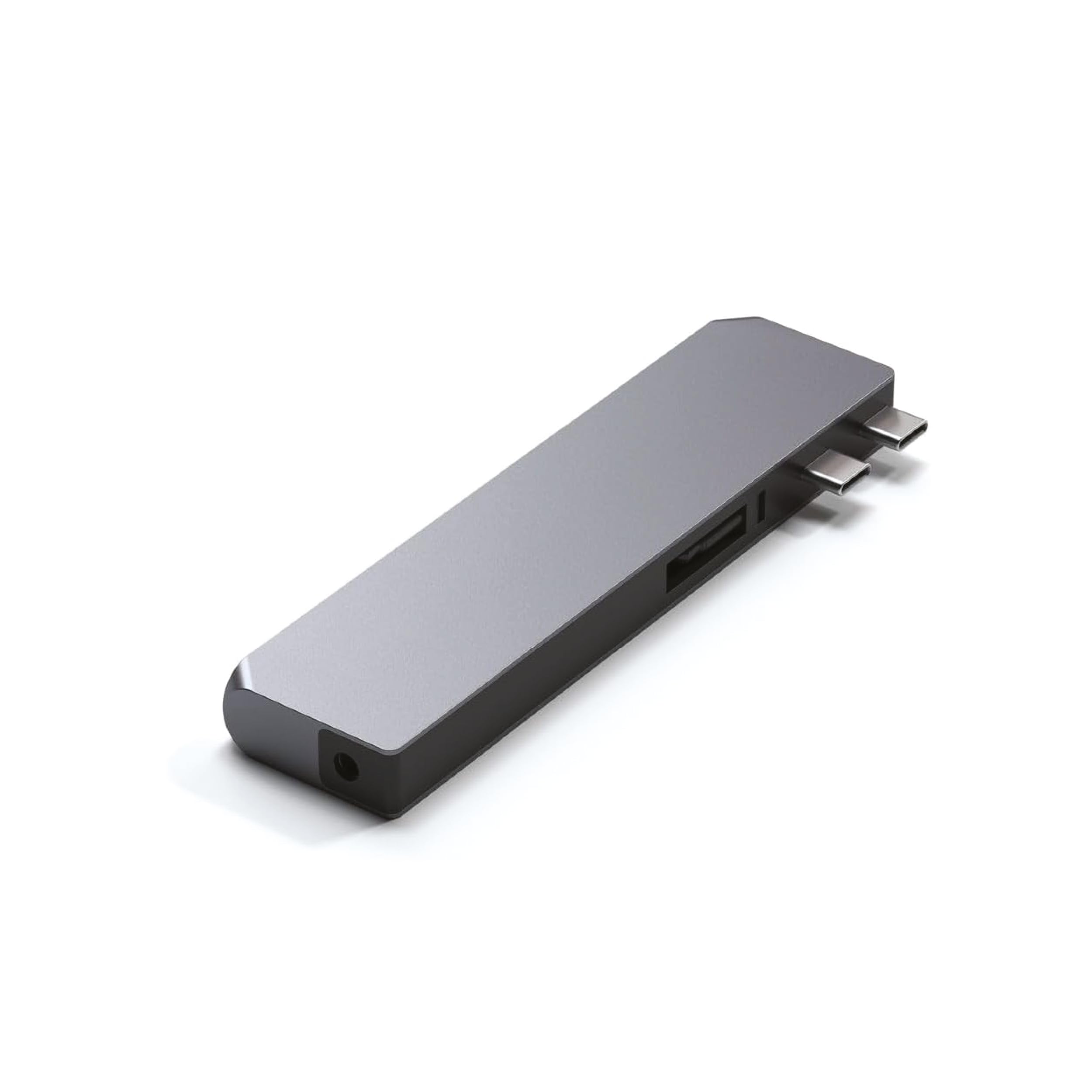 SATECHI USB-C Hub Multiport Adapter Pro Hub Max - 7-in-1 USB4 Hub with USB-A 3.0, USB-C Data, Gigabit Ethernet, SD/Micro SD Card Reader & 3.5mm Audio Jack - Compatible with M2/M1 MacBook Pro/Air (Space Gray) | Perfect for Work, Travel & Home Office Connectivity