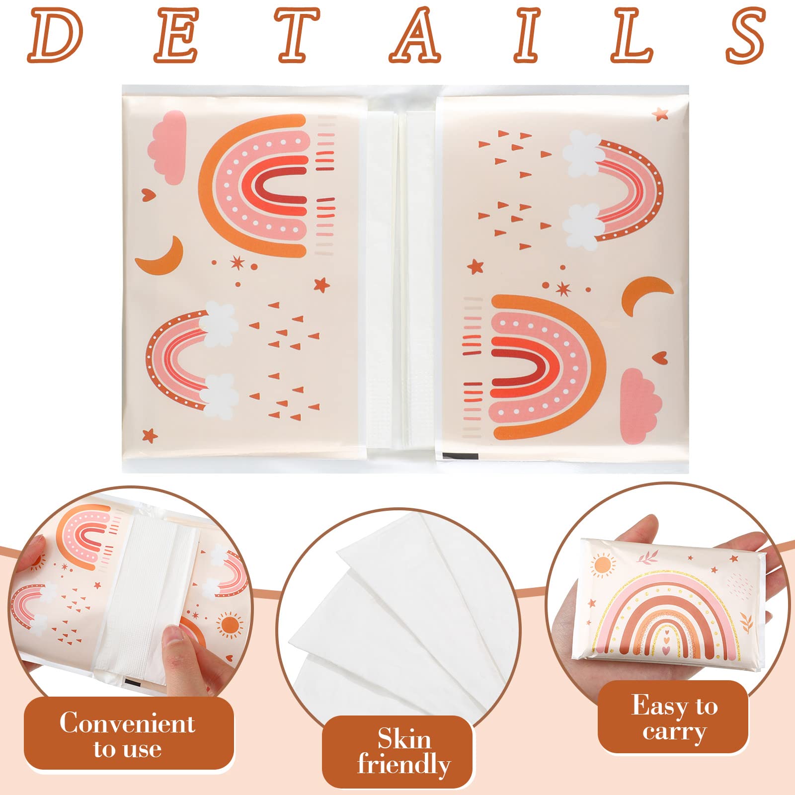 24 Pack Slim Travel Tissues - 3 Ply Pocket Size Facial Tissues (10 Sheets Each) | Bulk Individual Tissue Packs for Wedding Favors, Parties & On-the-Go | Compact Wallet Size with 4 Rainbow Designs | Perfect for Travel, Office, Gym & Everyday Carry