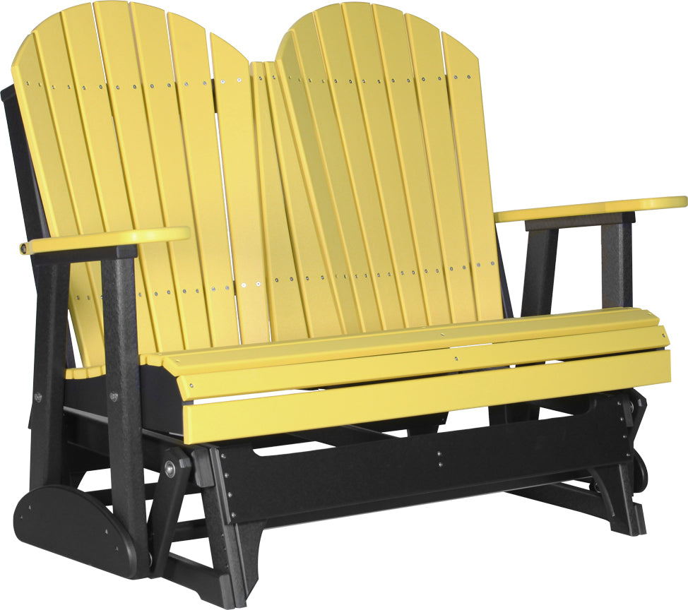 LuxCraft 4-Foot Adirondack Glider Chair - Outdoor Patio Swing for Garden, Porch & Backyard Relaxation