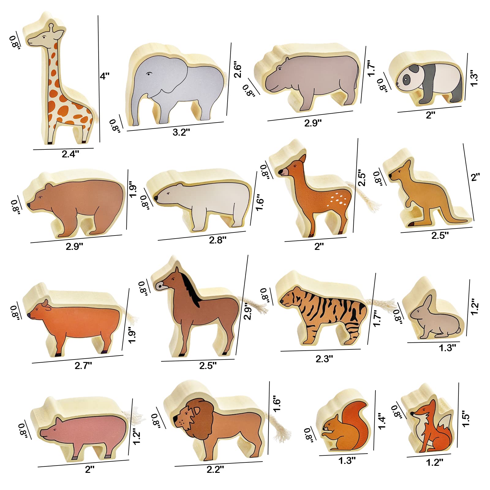 Xylolin Wooden Zoo Animal Blocks - Stacking & Balancing Toy for Toddlers, Preschool Educational Toys, Imaginative Play & Learning Games for Kids - Perfect for Daycare, Classroom & Home Playtime