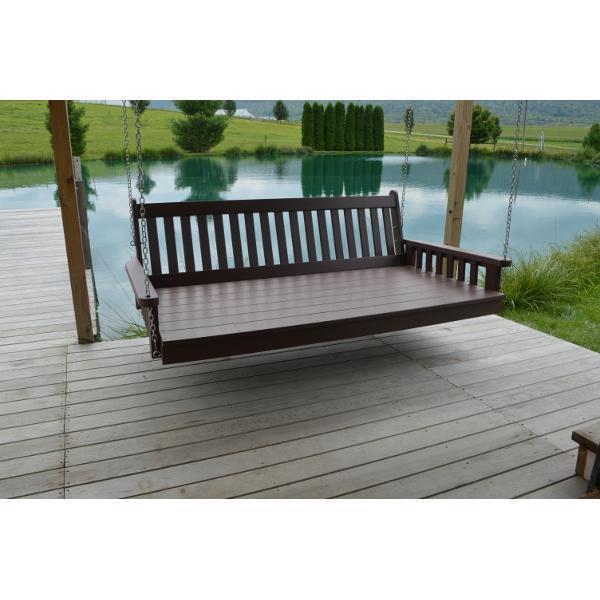 Traditional English Swing Bed - Poly Rattan Outdoor Patio Swing Chair for Garden, Porch, and Backyard Relaxation | Perfect for Lounging, Reading & Enjoying Nature