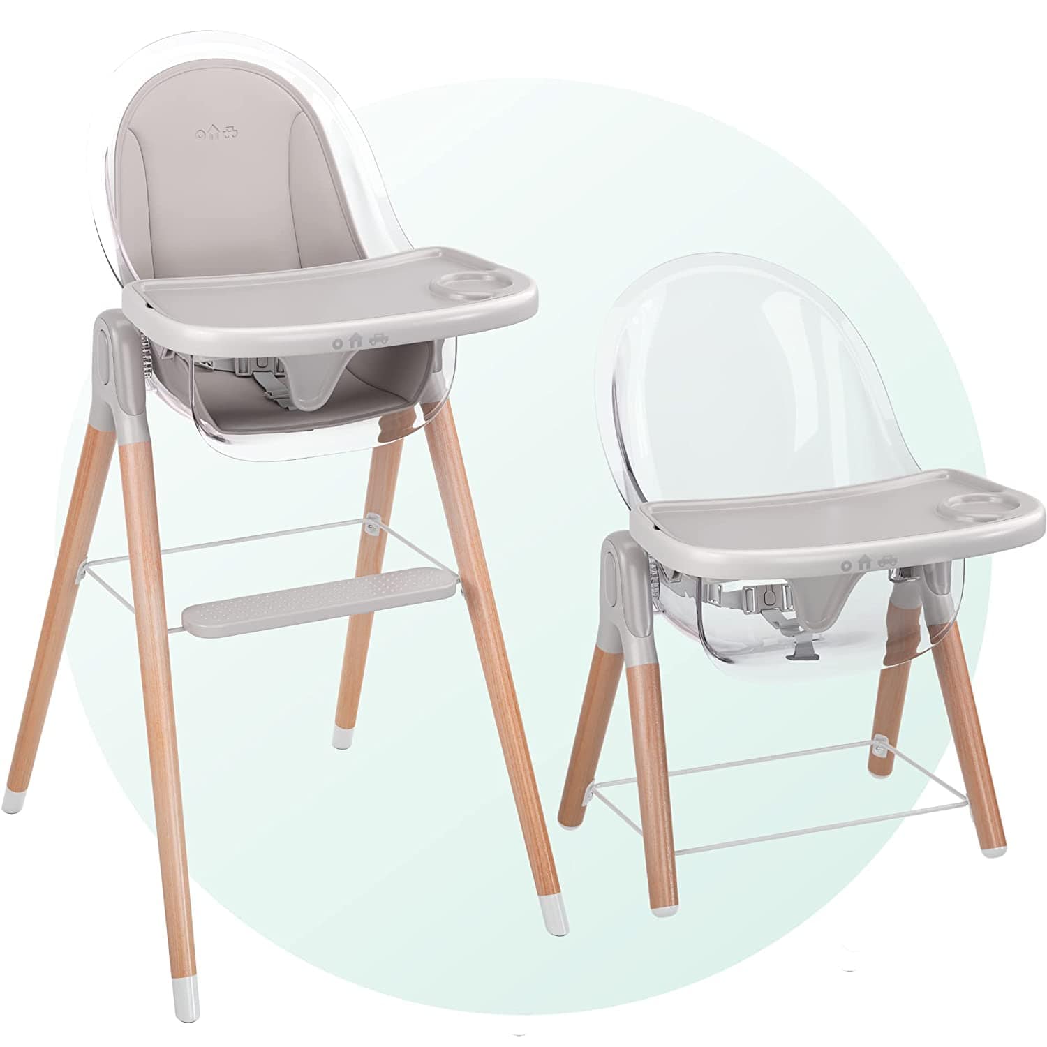 Premium Deluxe High Chair for Babies & Toddlers with Removable Cushion - Adjustable Height & Easy Clean for Dining, Feeding & Playtime