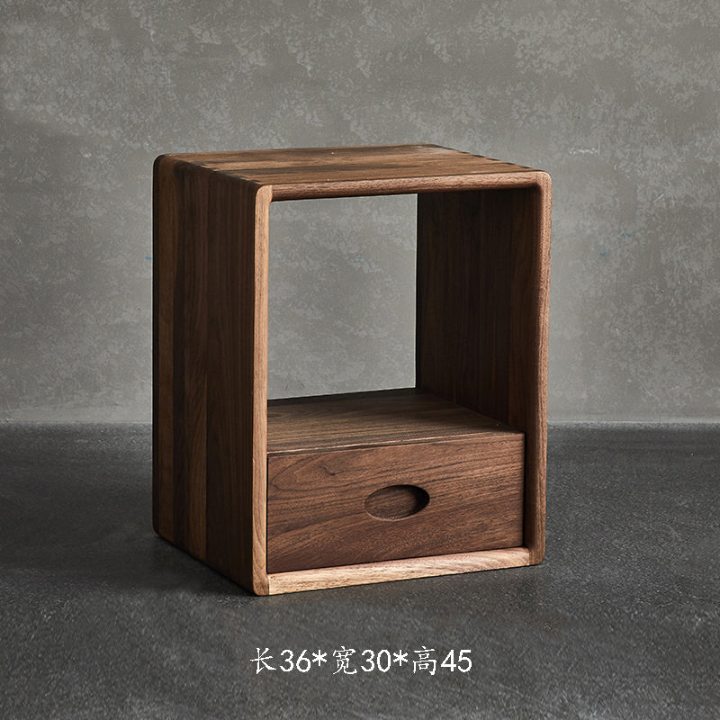 Walnut Single Cube with Drawer