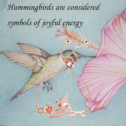 ENSIANTH Rose Gold Hummingbird Bracelet with Crystals - Elegant Bird Charm Jewelry for Women, Perfect Christmas Gift for Her - Ideal for Parties, Weddings & Everyday Wear