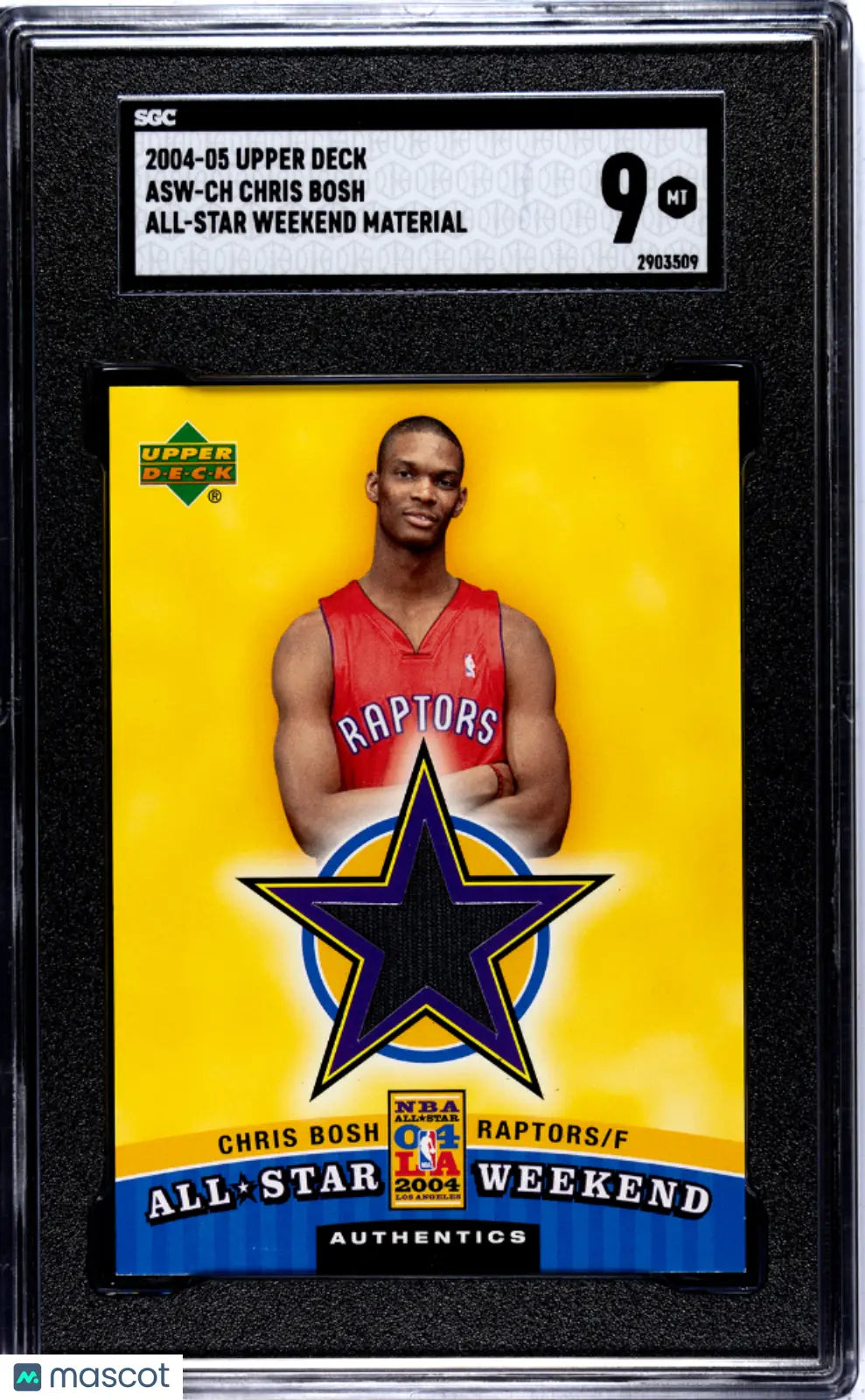2004-05 Upper Deck All Star Weekend Material Chris Bosh #ASW CH Basketball Card - SGC 9 Mint Condition - Perfect for NBA Memorabilia Collectors and Sports Fans Display