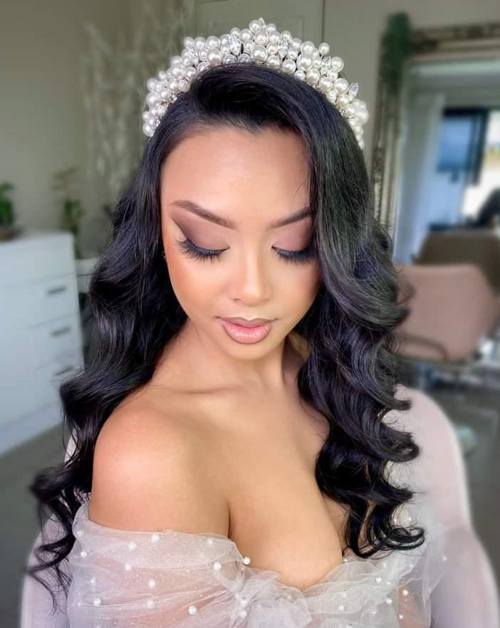 Elegant Bridal Headpiece with Dramatic Pearl Encrusted Crown | Pearlin by Kezani | Perfect for Weddings, Prom & Special Occasions
