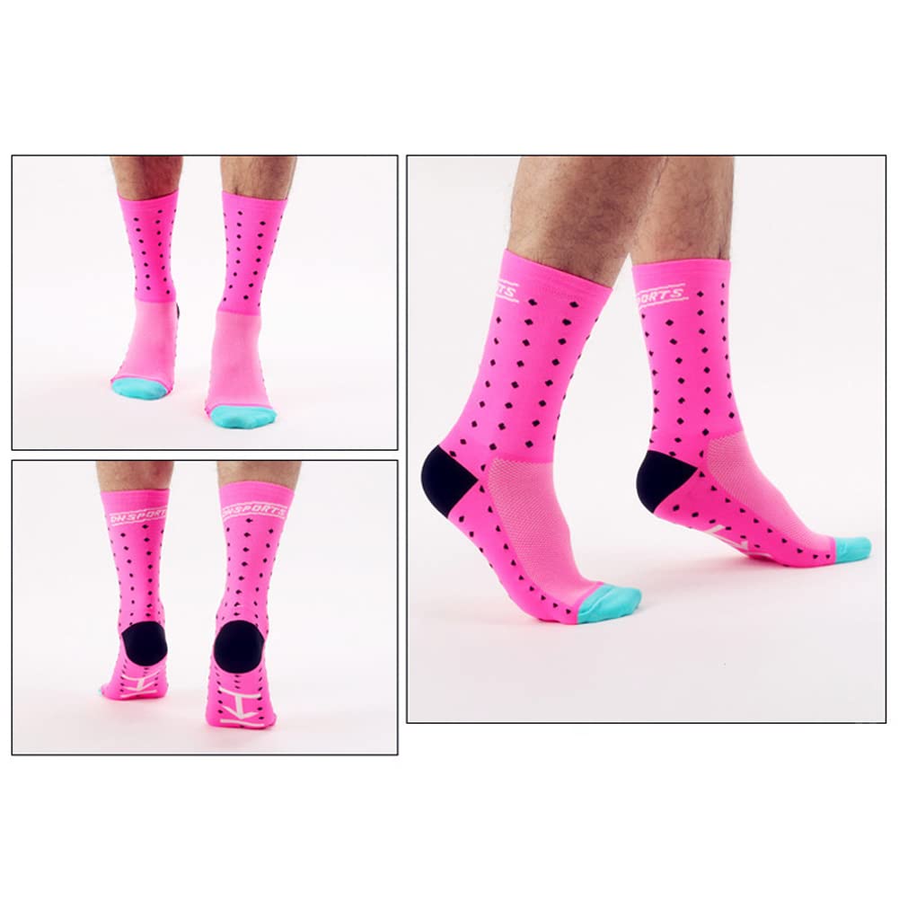 Cycling Socks for Men & Women - Breathable Bike Riding Socks for XC, MTB, BMX - Athletic Ankle Socks in Black, Pink, Green, Blue, Grey - Perfect for Road Cycling & Mountain Biking