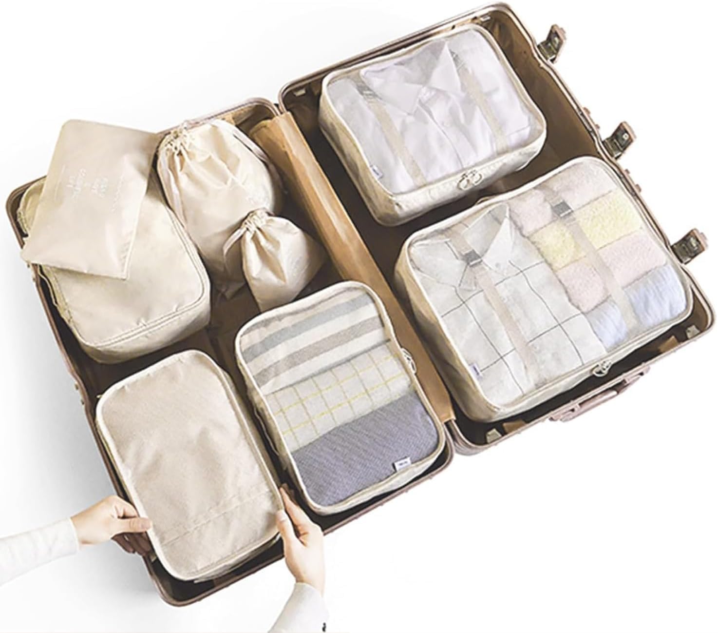 8-Piece Packing Cubes Set for Suitcases - Travel Luggage Organizers with Shoe Bag, Toiletry Bag & Laundry Bag | Perfect for Business Trips, Vacations & Weekend Getaways