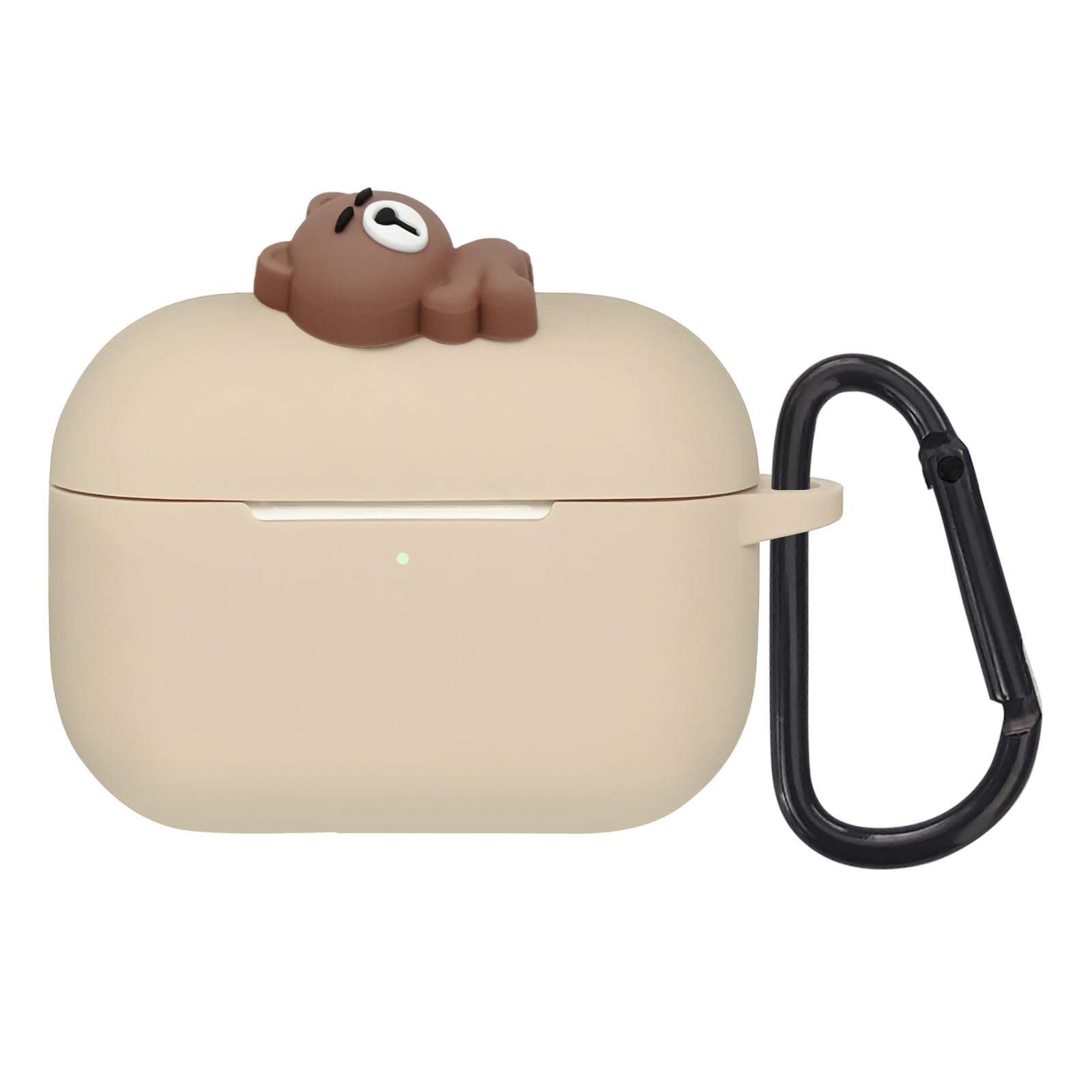 Cute Kawaii AirPods Pro Case with Keychain - Khaki Bear for Women | Travel & Daily Use