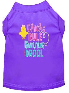 Chicks Rule Screen Print Dog Shirt - Cute Graphic Pet Tee in Multiple Colors - Perfect for Dog Lovers & Pet Birthday Parties