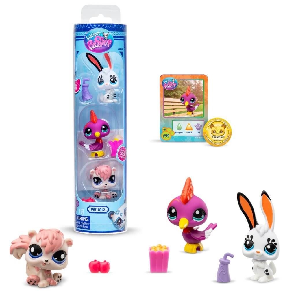 Littlest Pet Shop Trio in Tube - 3 Pack Park Pets | Collectible Animal Figures for Kids, Playtime & Display | Perfect for Birthday Gifts & Toy Collections
