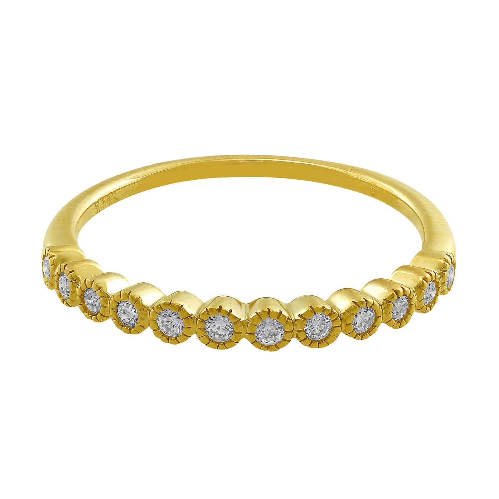 14Kt Yellow Gold Diamond Anniversary Band for Women - Elegant Wedding Ring, Stackable Promise Band, Perfect Gift for Her - Ideal for Anniversaries, Engagements & Special Occasions
