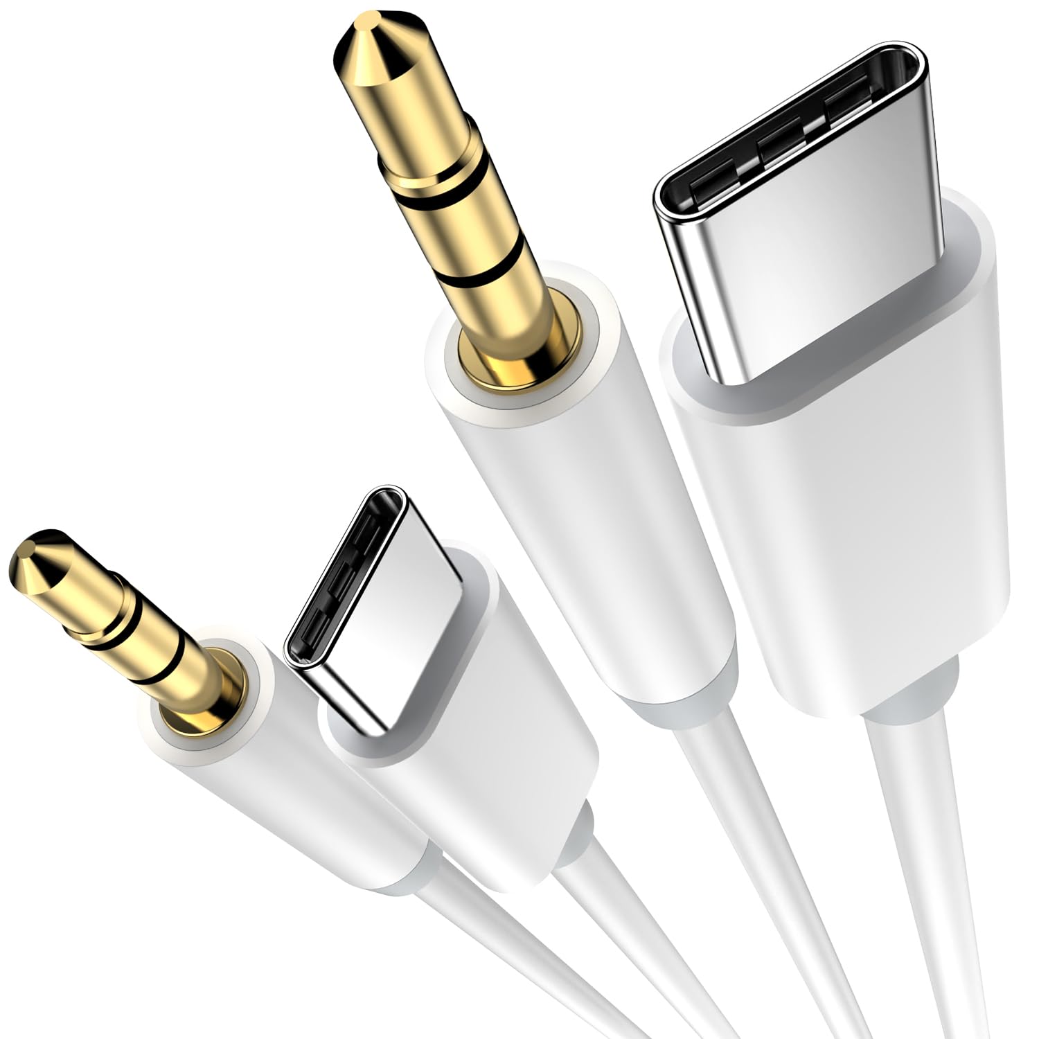 MFi Certified USB C to 3.5mm Aux Audio Cable for iPhone 15/14/13/12 - 3.3ft Male to Male Headphone Jack Adapter - Ivory White - Perfect for Car, Home Stereo & Gaming Headsets