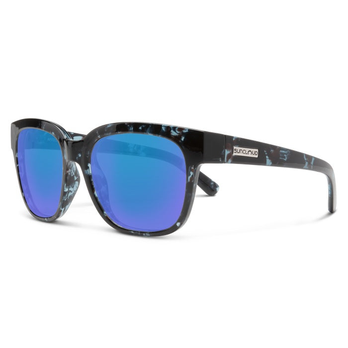 Blue Tortoise Frame Polarized Sunglasses with Blue Mirror Lens - Stylish UV Protection for Outdoor Activities, Driving, and Beach Vacations