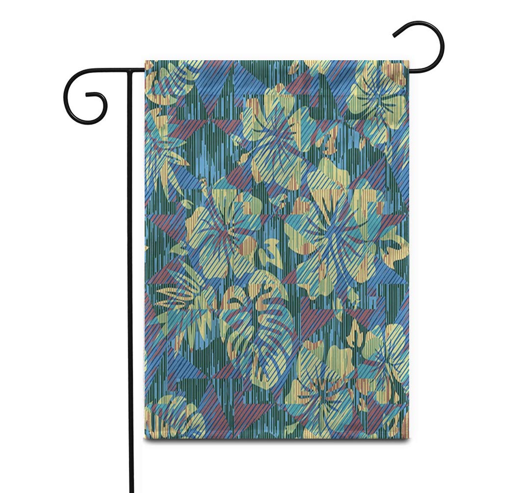 28x40 Inch Double Sided Garden Flag - Tropical Hawaiian Abstract Pattern Outdoor Decor for Patio, Lawn & Yard | Weather-Resistant Polyester Banner for Seasonal Home Decoration