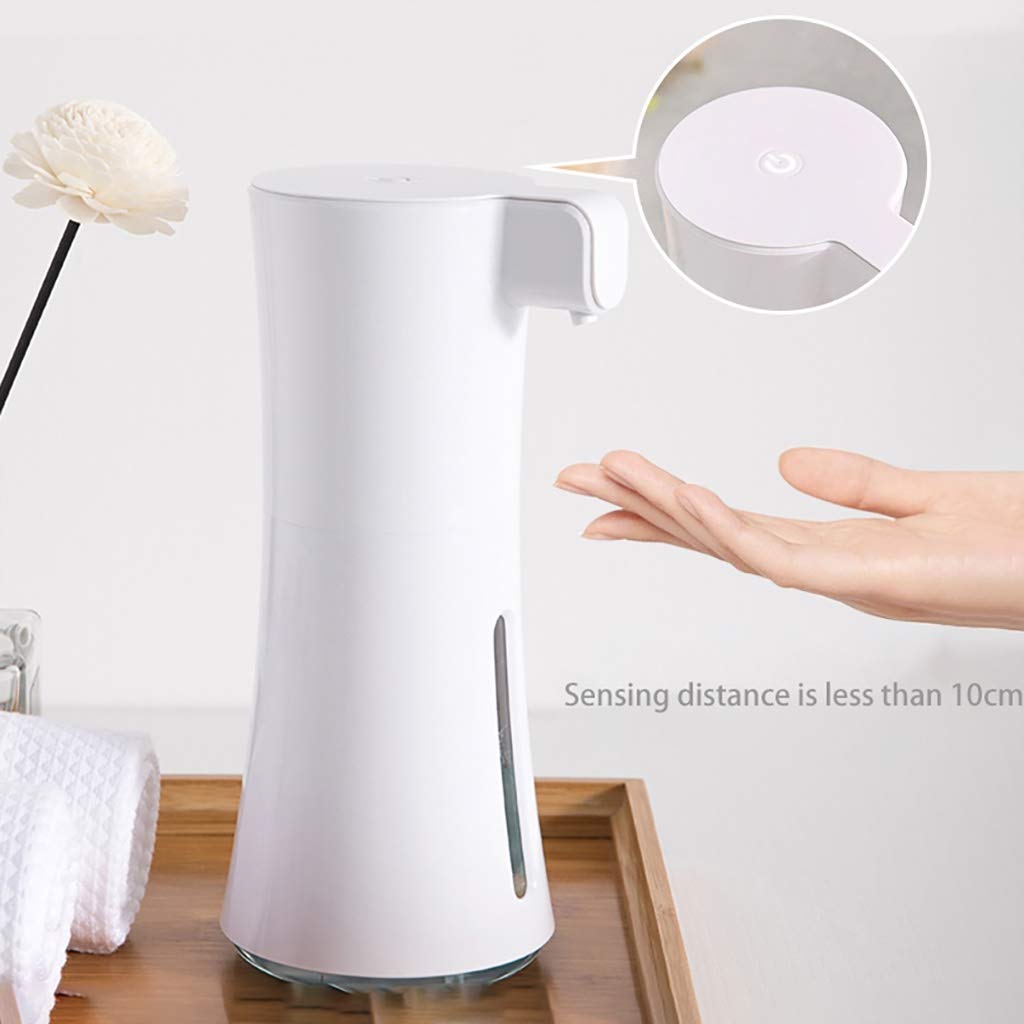 Automatic Touchless Foaming Soap Dispenser - 450ml/15oz Hands-Free Liquid Soap Pump for Kitchen & Bathroom, White - Perfect for Germ-Free Hand Washing in Homes, Restaurants, and Offices