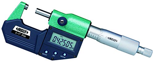 INSIZE 3108-1F Digital Electronic Outside Micrometer 0-1 Inch Range with Ratchet Friction Thimble - Precision Measuring Tool for Metalworking, Machining, and Engineering Applications