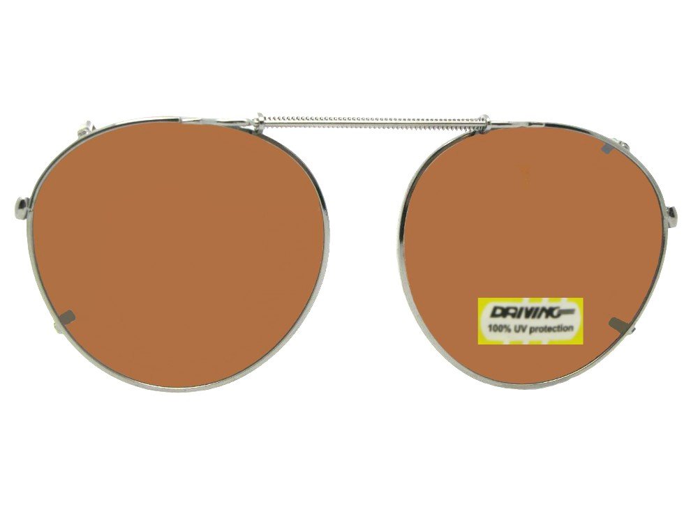 Stylish Semi-Round Clip-On Sunglasses for Men & Women - Non-Polarized Sunglass Accessories for Eyeglasses - Perfect for Driving, Outdoor Activities & Fashion