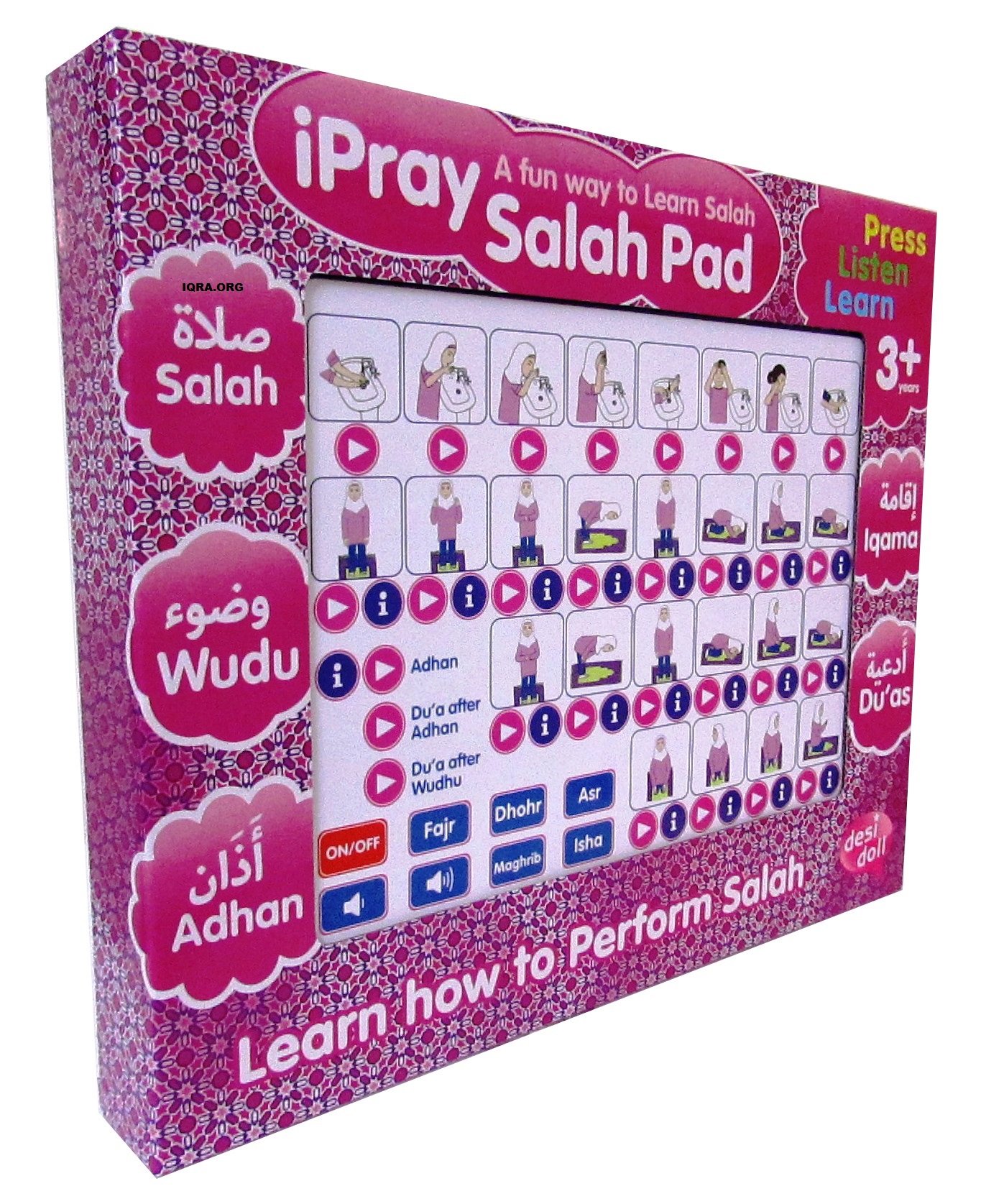 IPray Salah Prayer Mat for Girls - Soft, Non-Slip Islamic Prayer Rug for Kids - Perfect for Home, Mosque & Travel Use