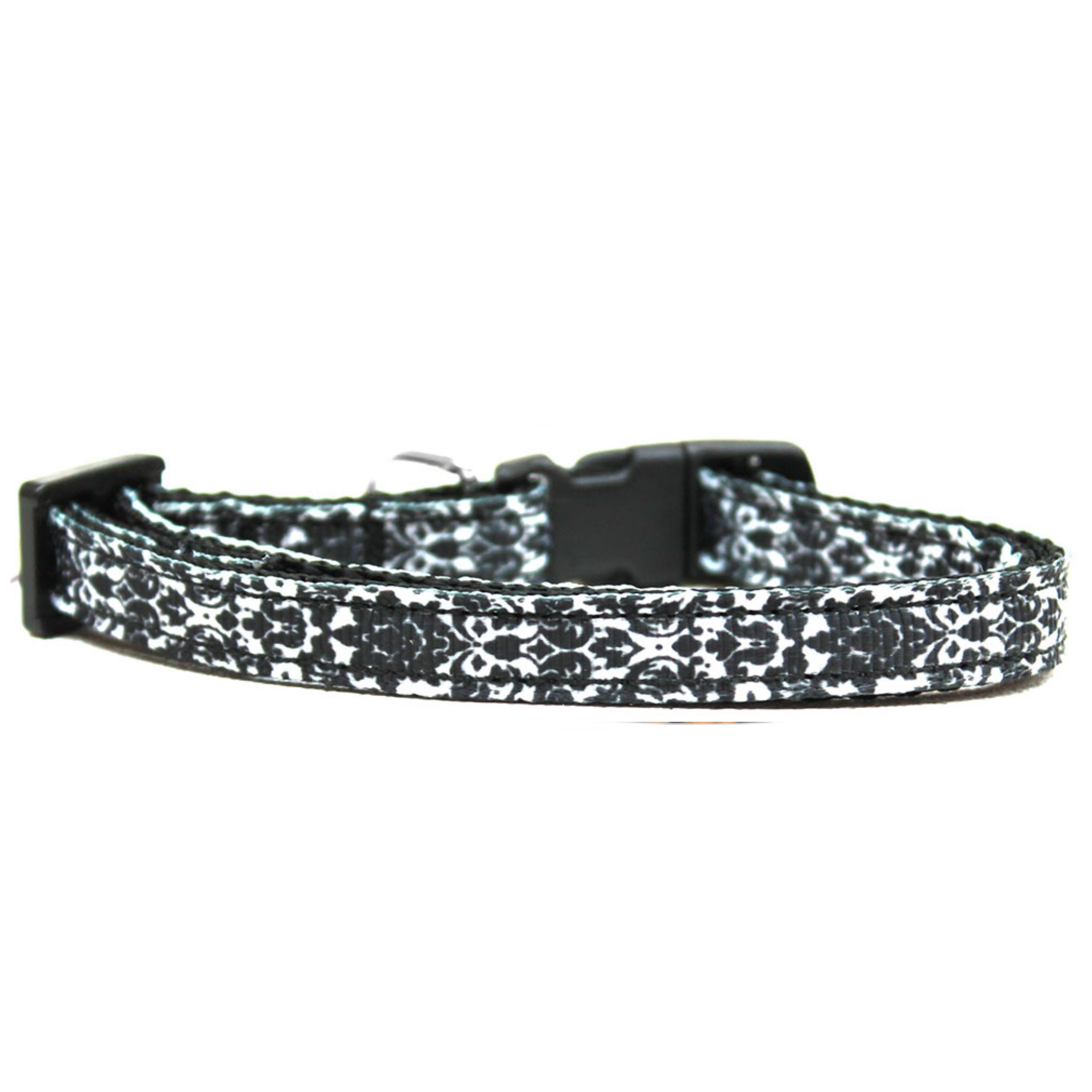Premium Black and White Nylon Dog Collar - Durable, Adjustable Pet Collar for Small, Medium, Large Dogs - Perfect for Daily Walks, Training, and Outdoor Adventures