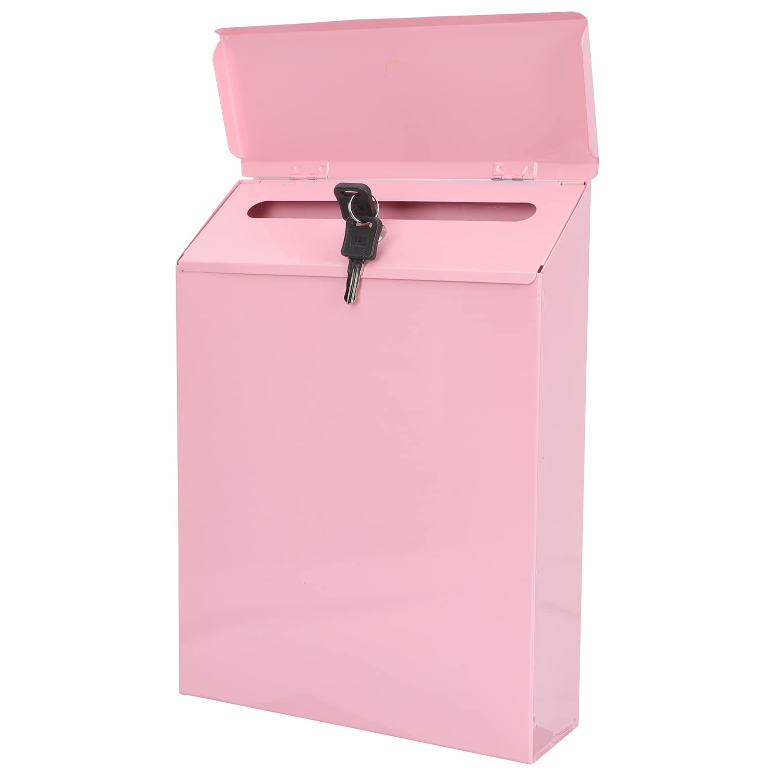 LUOZZY Wall Mounted Mailbox - Multi-Function Letter Drop Box for Home & Garden, Durable Outdoor Mail Organizer with Weatherproof Design (Pink) - Perfect for Front Door, Porch, Apartment & Office Use