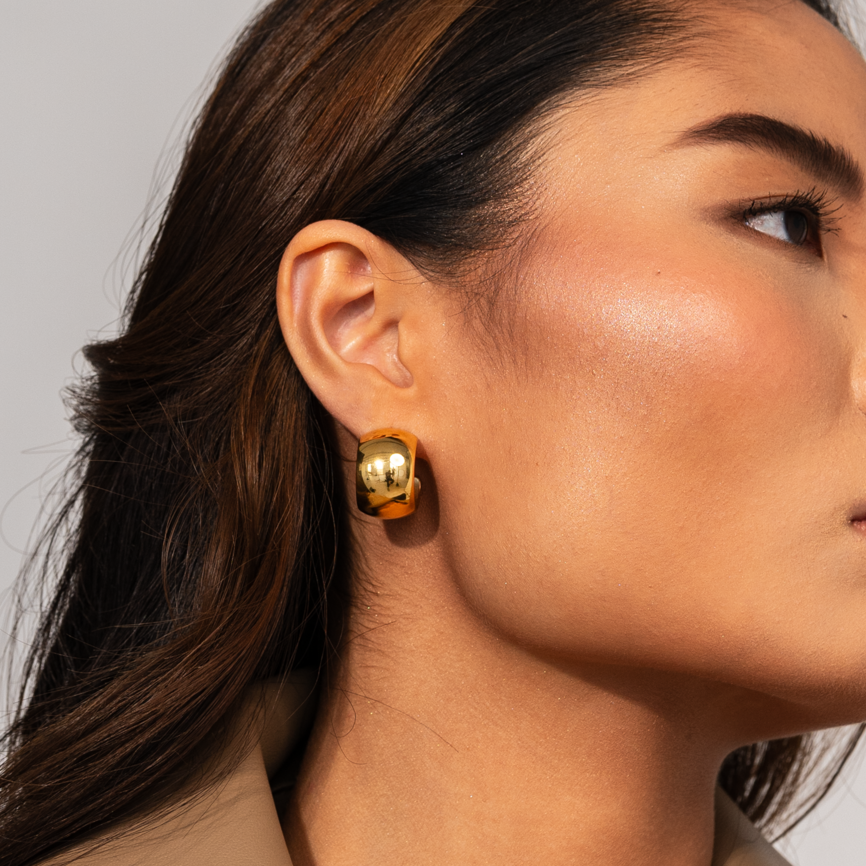 Dolce Stud Earrings for Women - 14K Gold Plated Cubic Zirconia Stud Earrings - Minimalist Elegant Earrings for Daily Wear, Work, Parties & Gifts