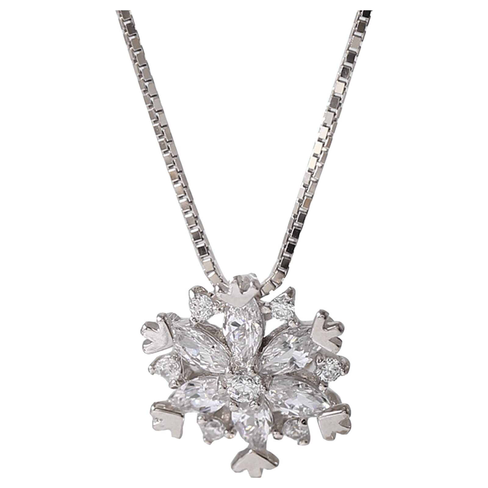 Elegant Snowflake Pendant Pearl Necklace for Women - Luxury Clavicle Chain with Adjustable Length, Perfect for Christmas Gifts, Parties & Formal Occasions