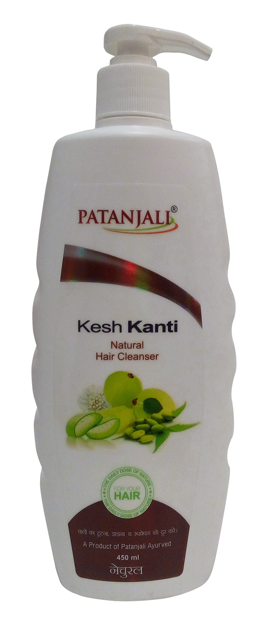 Patanjali Kesh Kanti Natural Hair Cleanser Shampoo - 450ml Bottle for Dry, Damaged Hair | Ayurvedic Herbal Formula for Hair Growth & Scalp Care | Perfect for Daily Use & Hair Repair