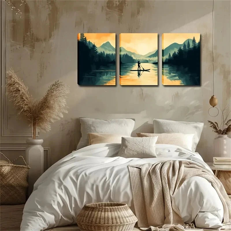 3-Piece Tree Lush Elegant Style Wall Art Set - Framed Canvas 40x60cm (16x24in) - High Quality Print - 100% Australian Made - Ready to Hang - Perfect for Living Room, Bedroom & Office Decor