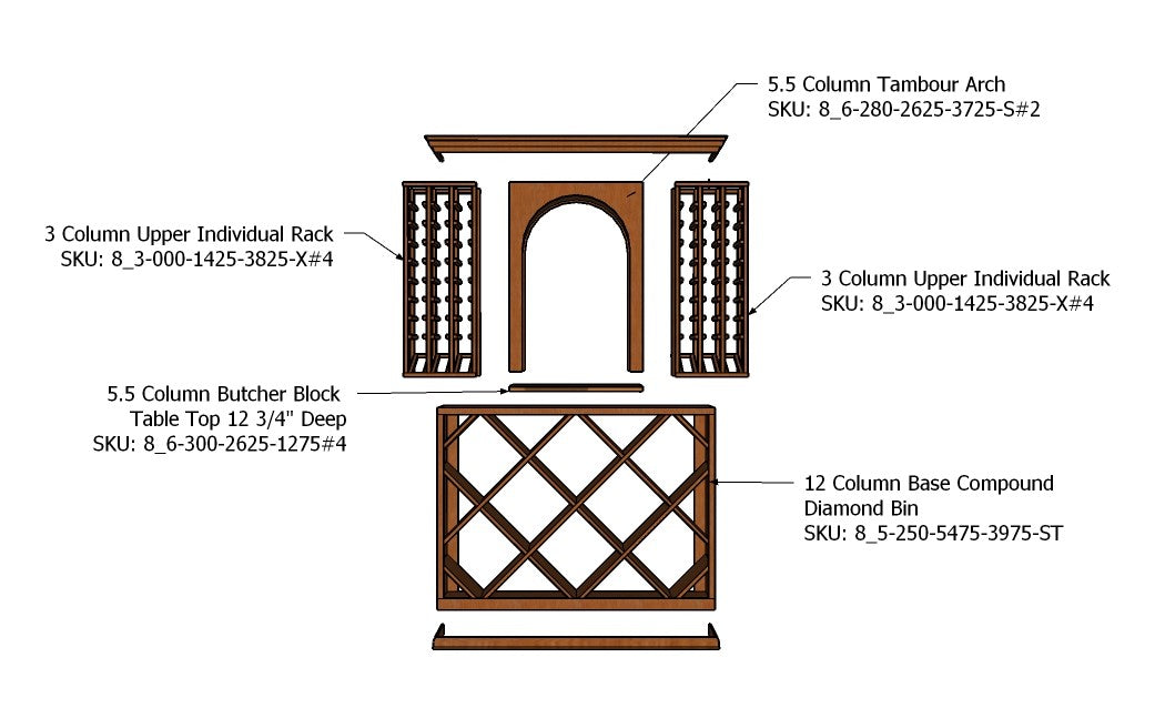 5 Foot Wine Cellar with 210 Bottle Capacity - Large Home Wine Storage Rack for Kitchen, Basement or Dining Room