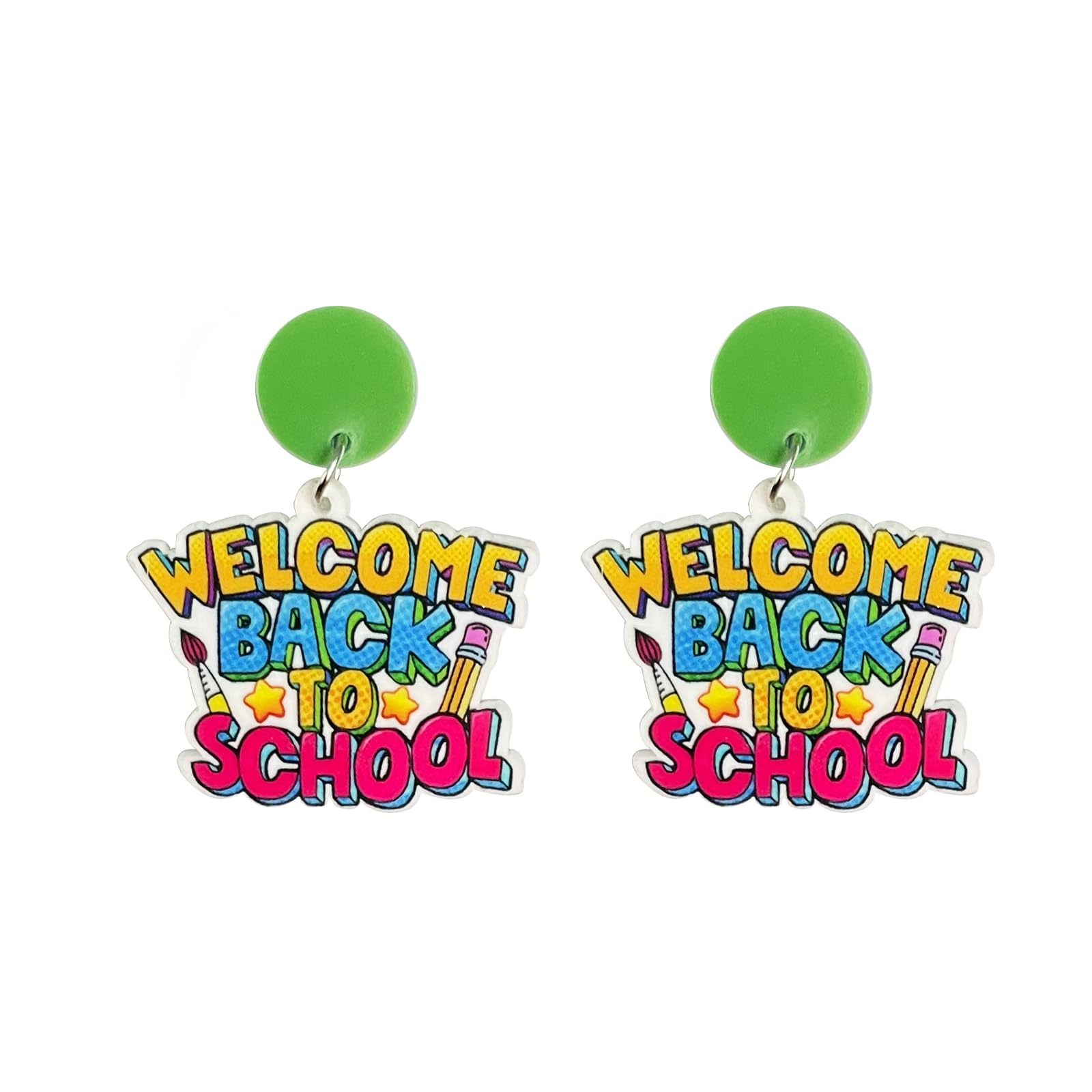 Fun Teacher Earrings - Back to School Pencil Drop Dangle Earrings for Women - First Day of School & Teacher Appreciation Gift - Perfect for Classrooms, Graduation & Educator Events