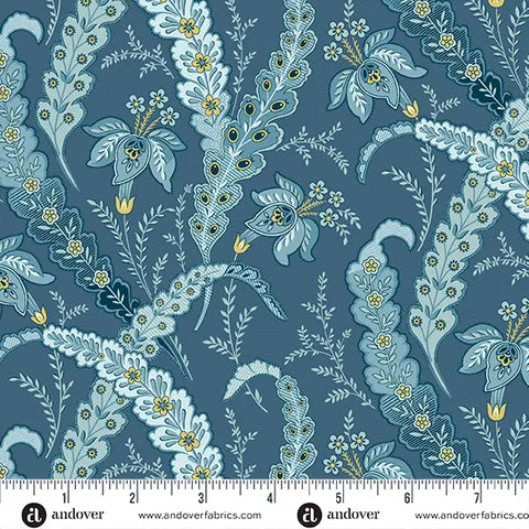 LBQ Beach House Wideback AW 1195 B Blue Floral Print Outdoor Patio Chair - Perfect for Poolside Lounging, Garden Relaxation & Coastal Decor
