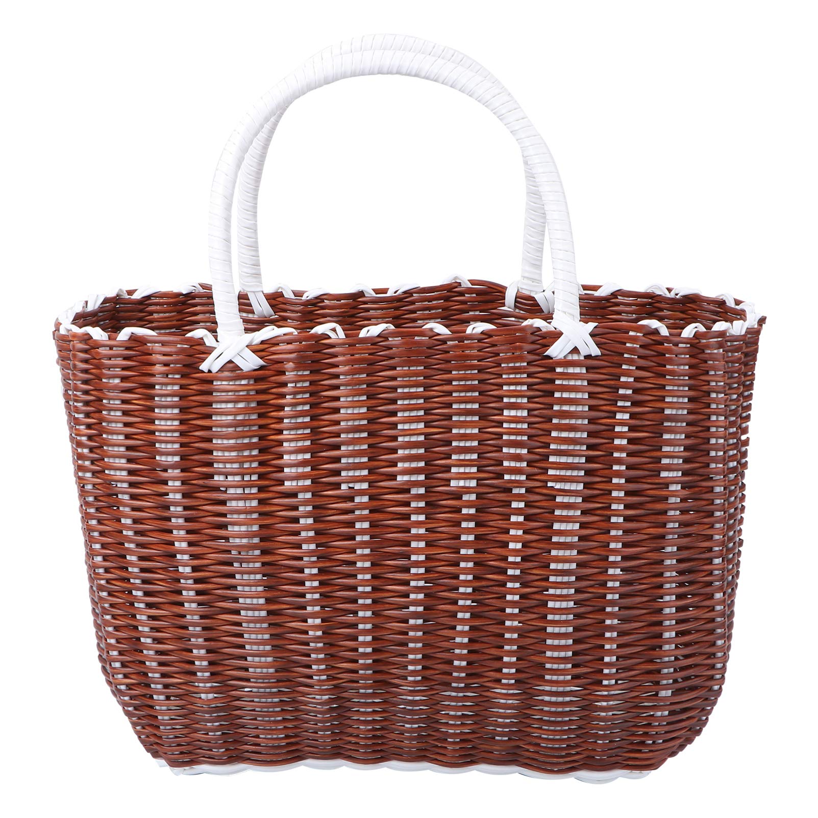Stylish Woven Straw Market Basket - African Handmade Beach Bag, Reusable Grocery Tote with Large Capacity for Shopping, Travel & Picnics | Eco-Friendly & Durable