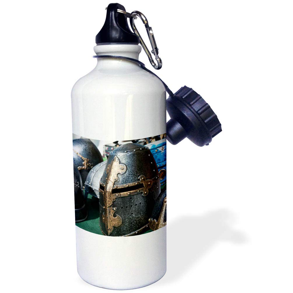 3D Rose Medieval Knight Iron Helmet Design Water Bottle - Unique Vintage Style for Home, Office, Gym & Outdoor Adventures