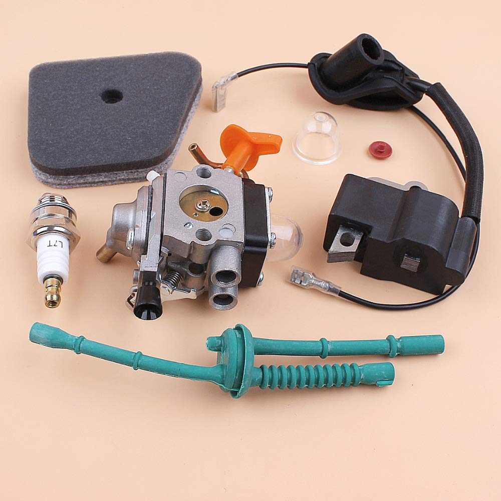 STIHL FS87 FS90 FS100 HL100 HL95 KM90 HT100 KM100 KM130 Trimmer Parts - Carburetor, Ignition Coil, Fuel Line & Air Filter Replacement Kit for Lawn Maintenance & Landscaping Tools
