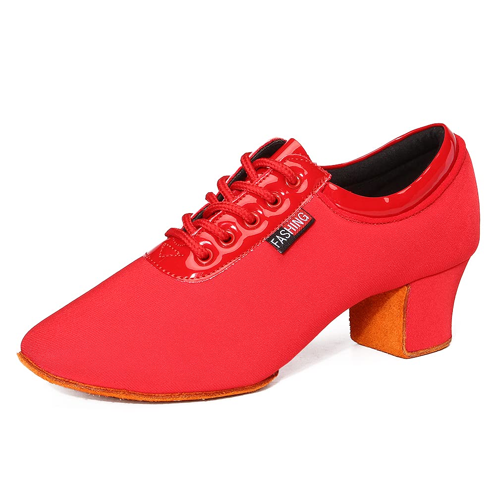 Best Women's Latin Ballroom Dance Shoes - Lace-Up Modern Performance Salsa Practice Shoes (Model 601) for Professional Dancers & Beginners - Perfect for Competitions, Performances & Dance Classes