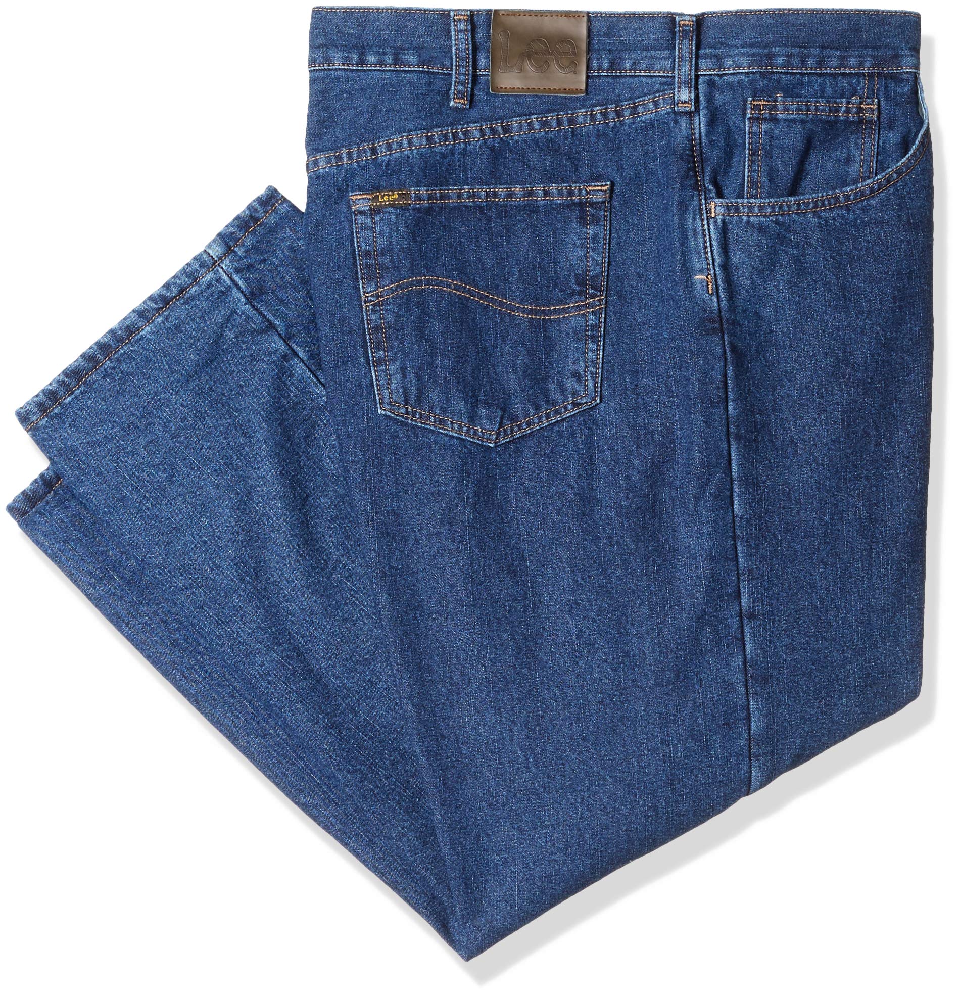 Lee Men's Big & Tall Fleece-Lined Relaxed Fit Straight Leg Jeans - Warm Winter Workwear & Casual Denim Pants for Cold Weather