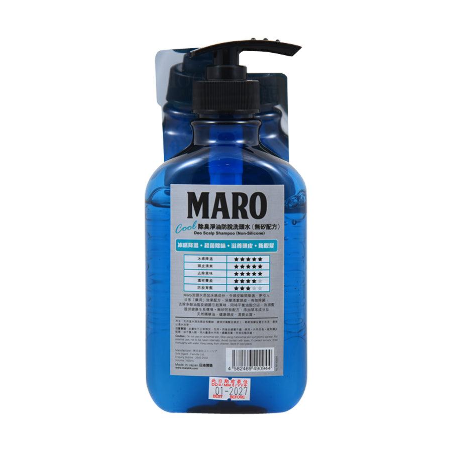 MARO DEO Scalp Shampoo Cool - Refreshing & Cooling Scalp Care for Men & Women (400mL) - Ideal for Itchy Scalp, Dandruff Control & Daily Hair Cleansing