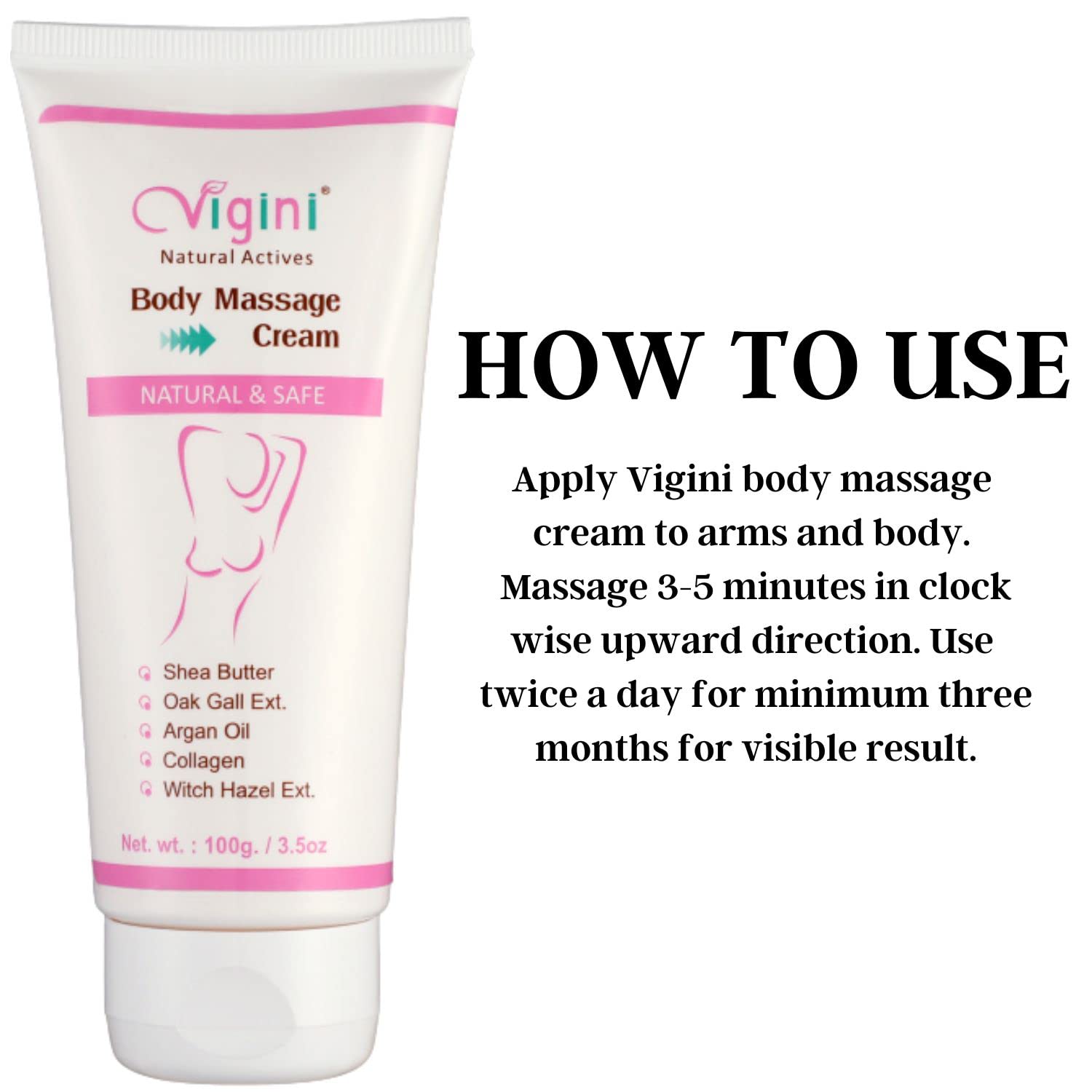 Vigini Natural Body Skin Toner Massage Gel - Anti-Aging & Moisturizing Cream for Women | Water-Based, Fragrance-Free Vaginal Lubricant | 200G | Perfect for Daily Hydration & Intimate Care
