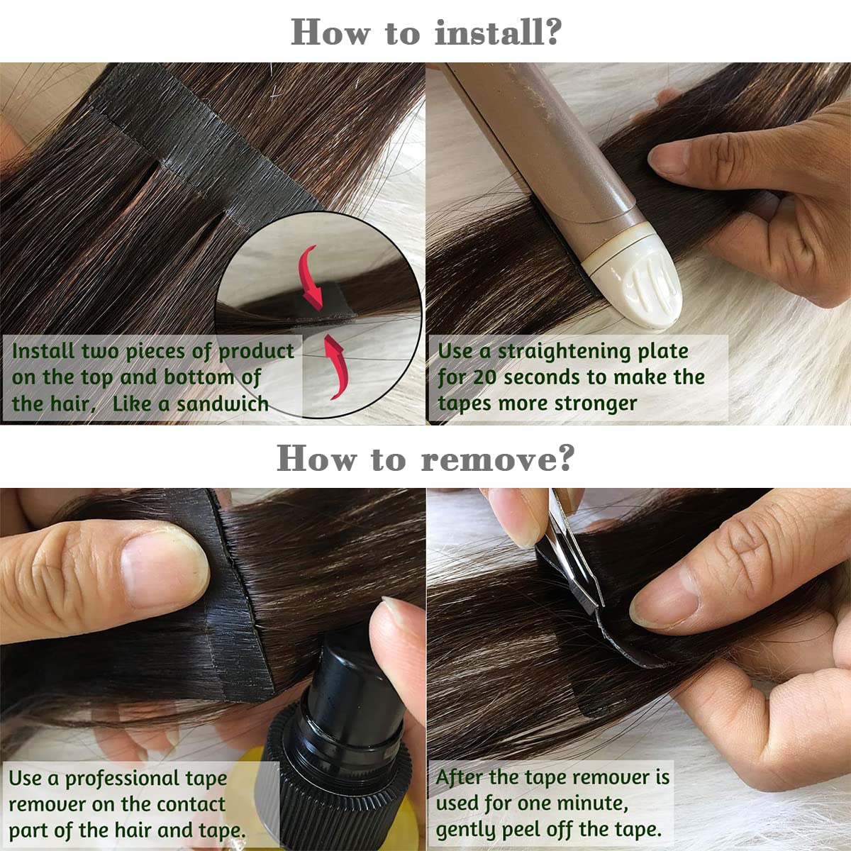 MY SHINY WIGS Kinky Straight Tape In Hair Extensions - 100% Human Hair - 40 Pieces (100g/Pack) - Seamless Skin Weft - Natural Black - 20 Inch - Perfect for Daily Styling, Parties & Special Occasions