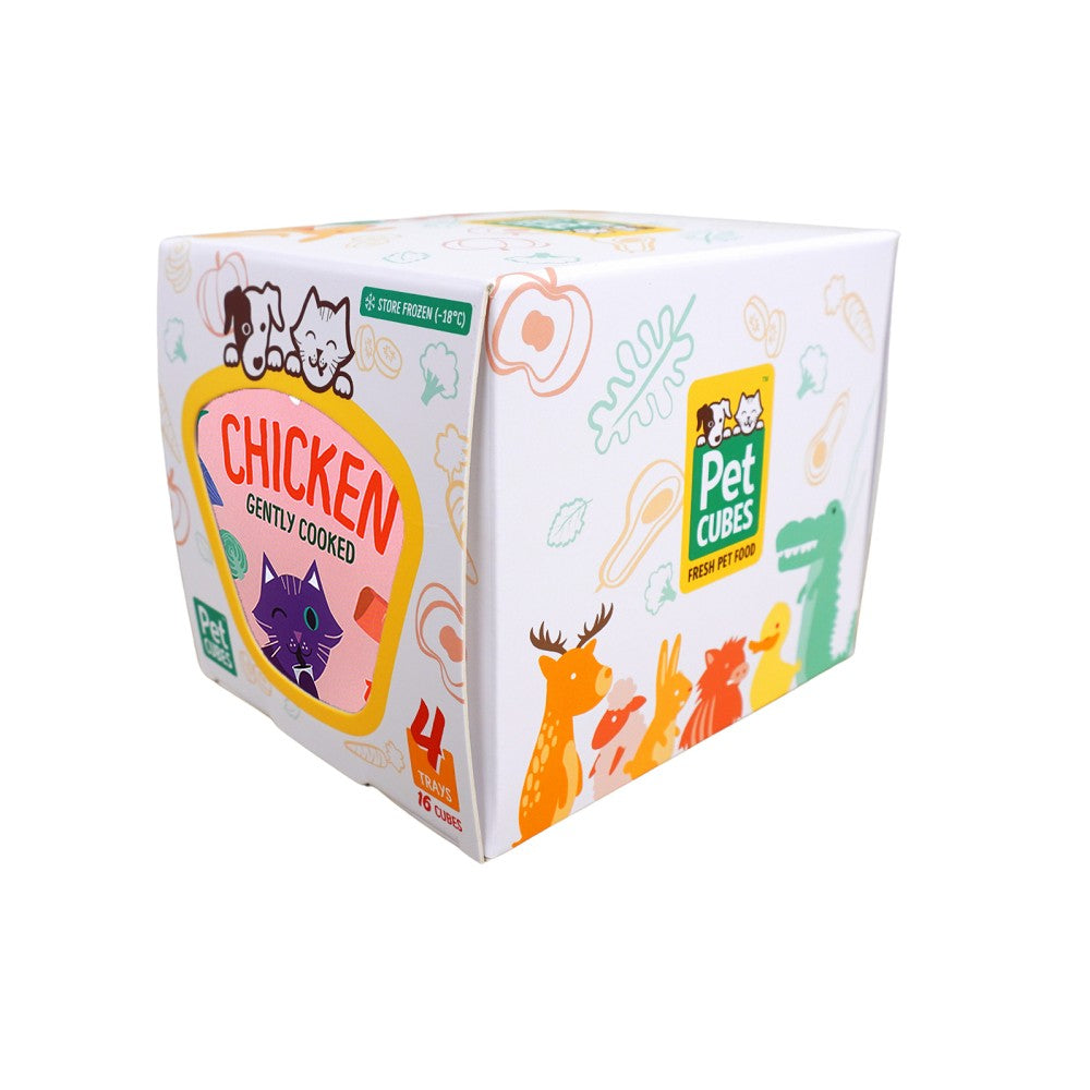 Premium Frozen Human-Grade Gently Cooked Chicken Cat Food for Adult Cats - High Protein Meal for Indoor & Outdoor Felines