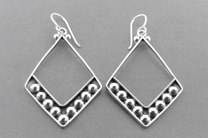 Half Diamond Tribal Earrings - Sterling Silver Jewelry for Women, Boho Chic Style | Perfect for Parties, Weddings & Everyday Wear