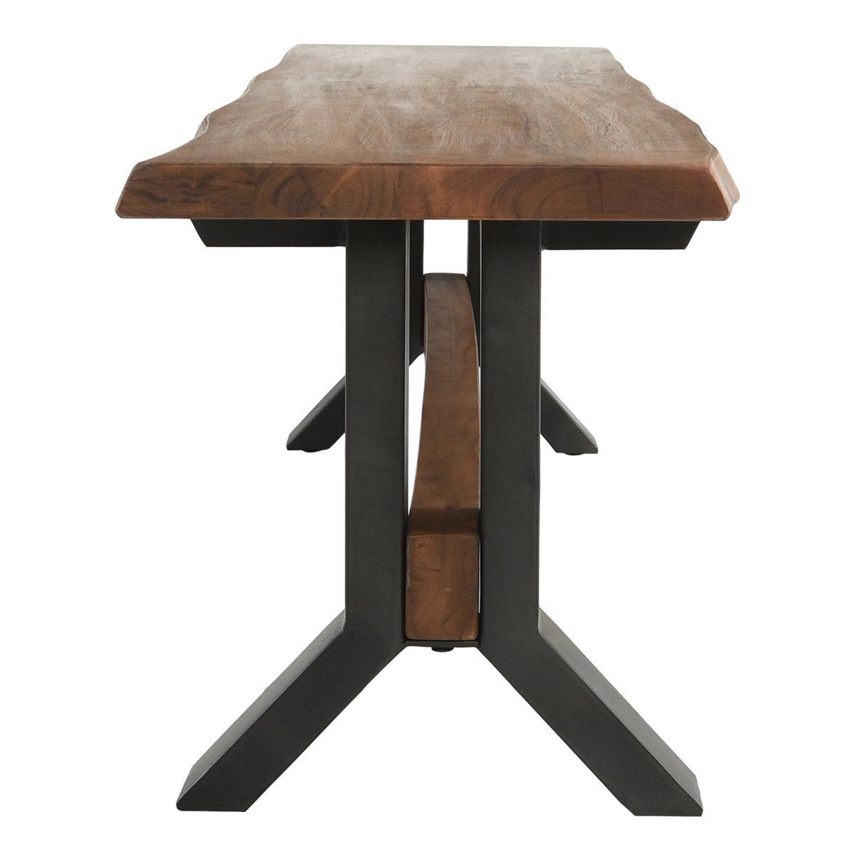 Bellamy Modern Wooden Bench with Honey/Black Finish - Stylish Seating for Living Room, Bedroom, or Entryway