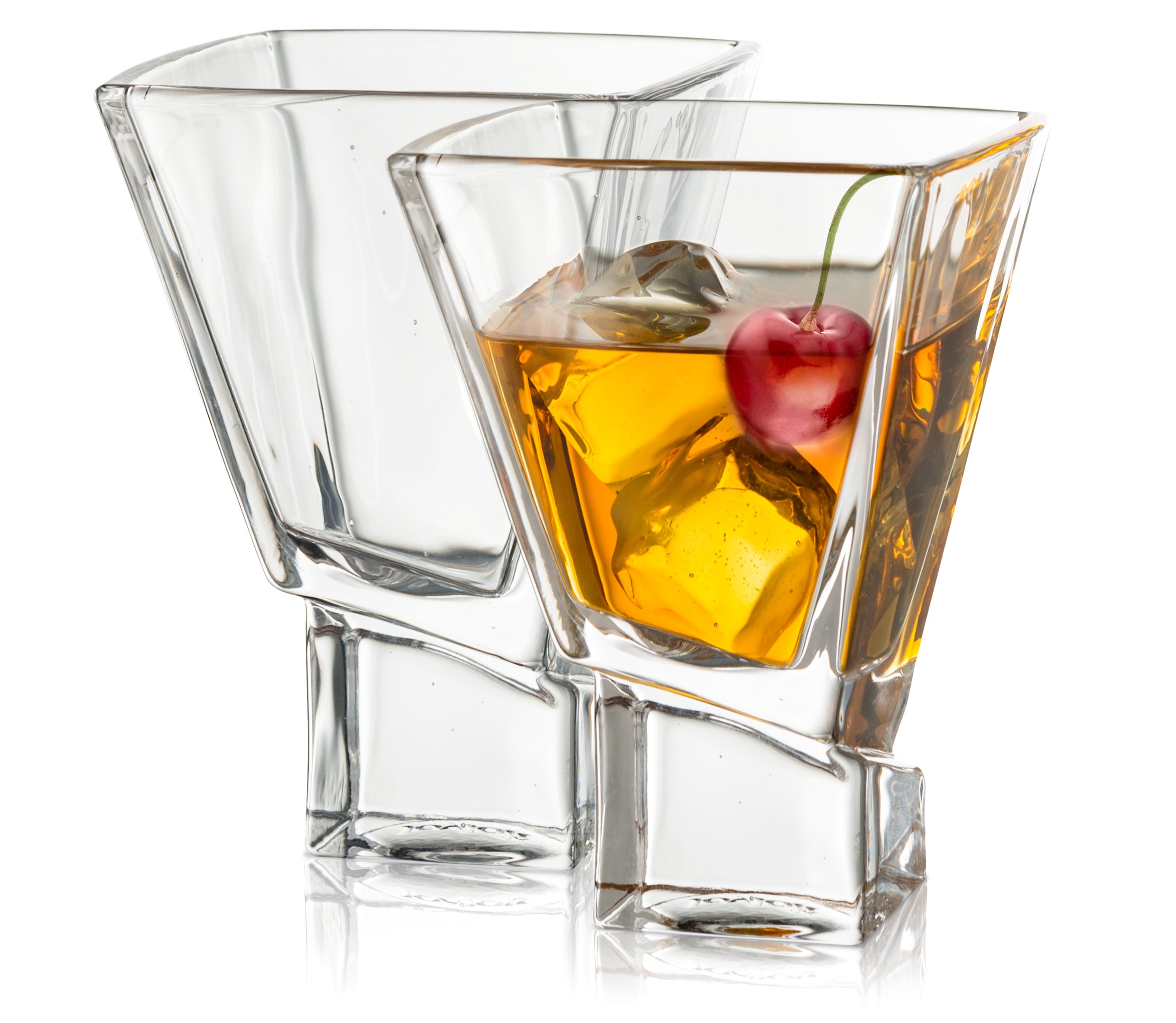 JoyJolt Carre 2-Piece Cocktail Glasses Set - 8 Ounce Martini Glasses for Margaritas, Martinis & Cosmopolitans - Perfect for Home Bars, Parties & Elegant Entertaining