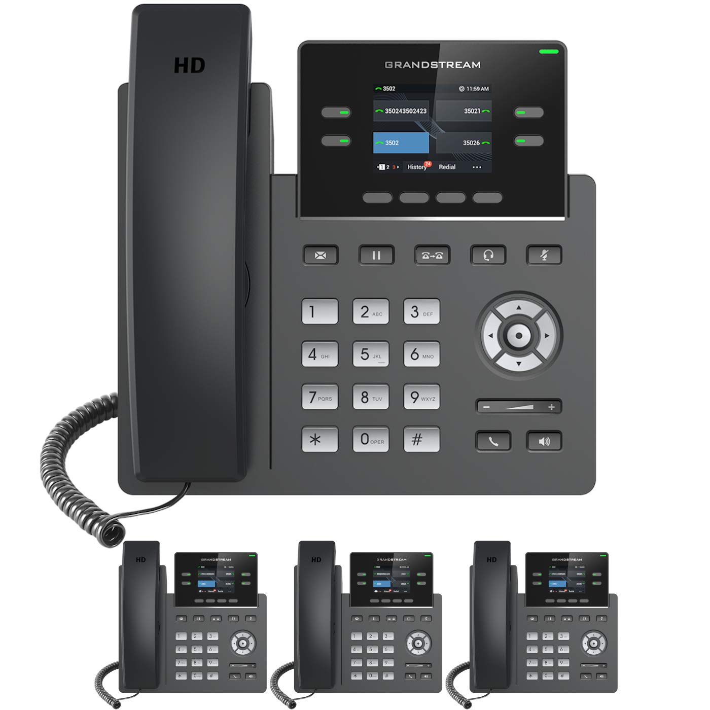Mission Machines Z-Cloud Standard Business Phone System - 4 Phone Bundle with Auto Attendant, Voicemail, Mobile Apps & Free Cloud Service | Ideal for Remote Work & Small Offices