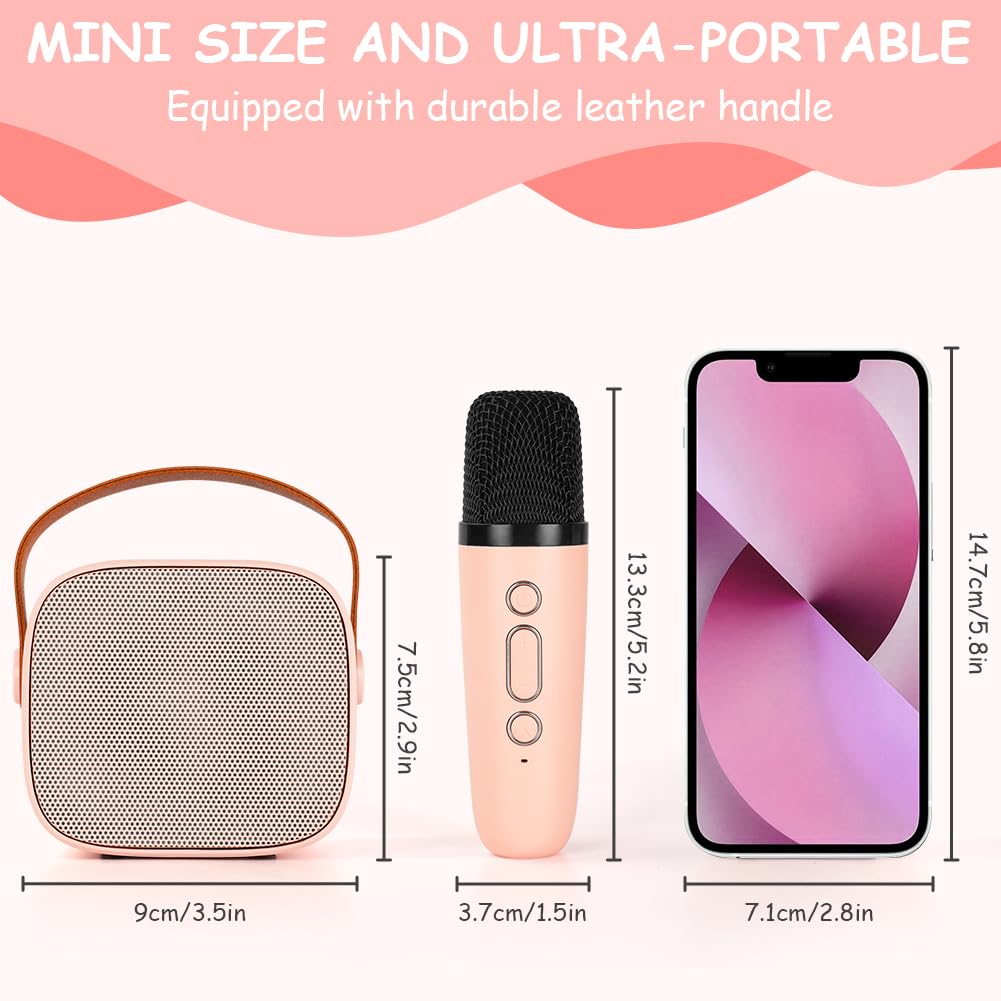 Ainiv Wireless Karaoke Microphone with 2 Mics, LED Lights & Voice Changer - Kids Singing Microphone Toy for Girls & Boys - Perfect for Birthday Gifts, Home Karaoke Parties & Family Fun
