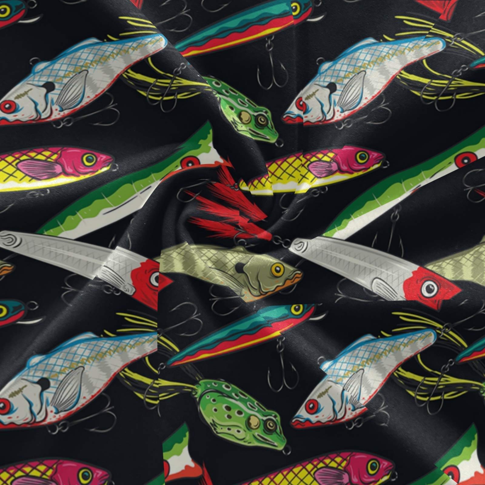 Colorful Fishing Lures Print Yoga Pants - High Waist Tummy Control Leggings for Workout & Running